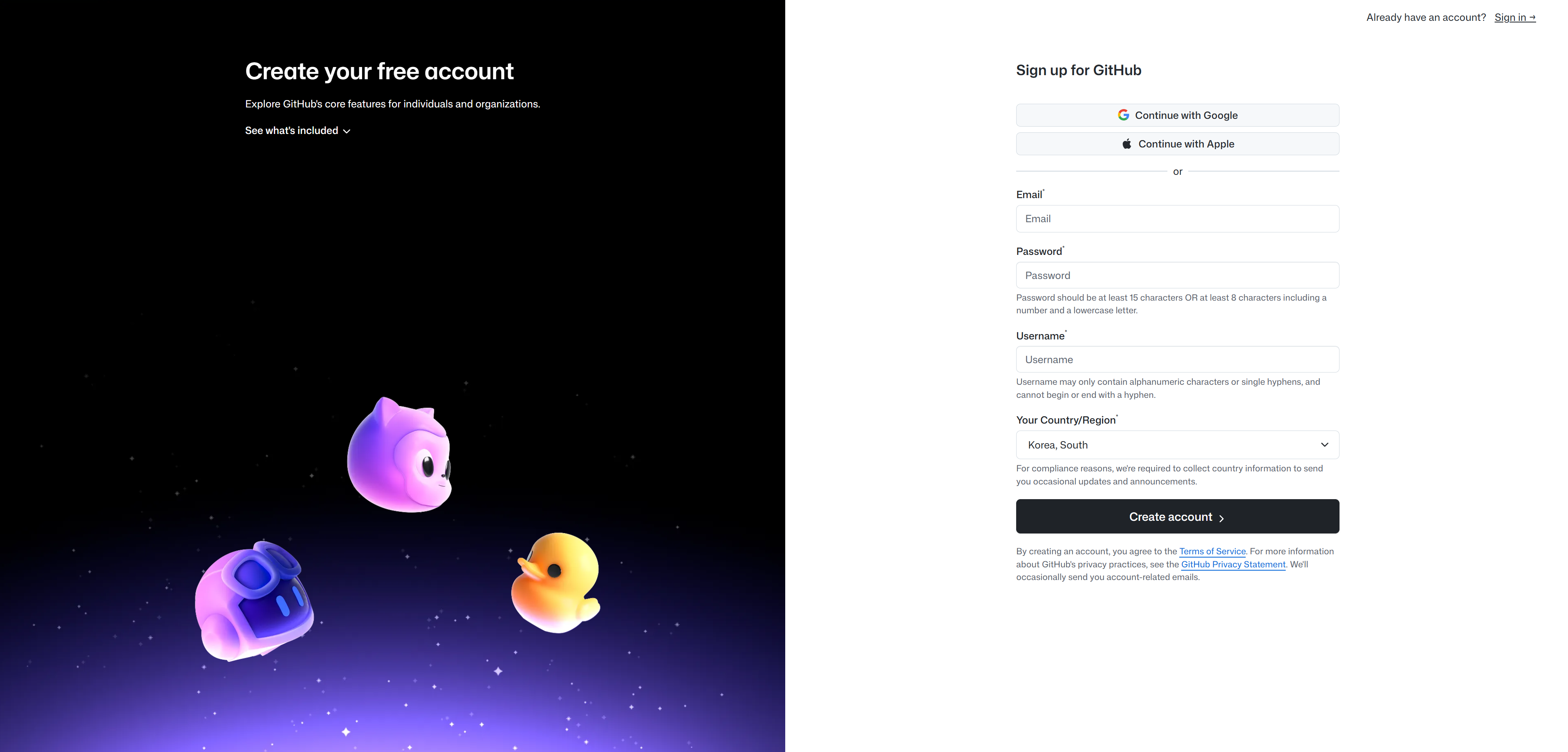 GitHub Signup Image